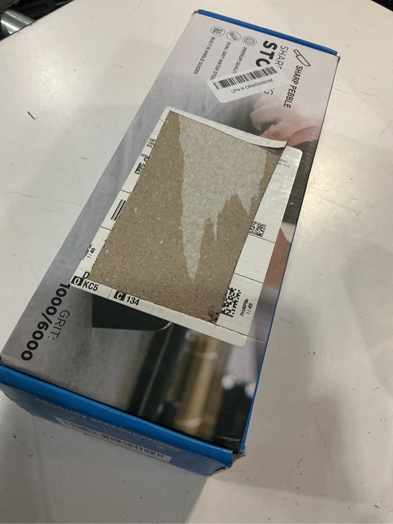 Condition photo showing Good Condition for sharp pebble complete whetstone knife sharpening system – 1000/6000 grit wet stone sharpener kit with built-in angle guides (15°/17°/20°/22°) – beginner-friendly