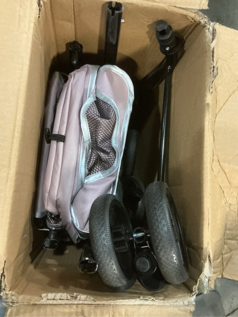 Condition photo showing New/Like New for double pet stroller for dogs and cats, one-hand folding dog stroller travel carriage for small medium dogs cats, 4 wheels, pink