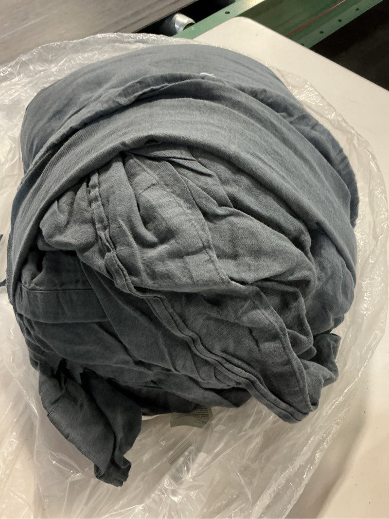Condition photo showing As Is for european linen sheet set, king, nightfall