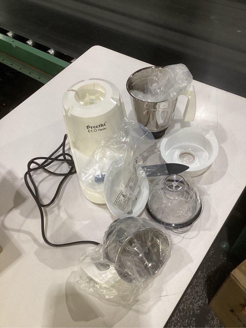 Condition photo showing Good Condition for (not tested)preethi eco twin jar mixer grinder  550-watt