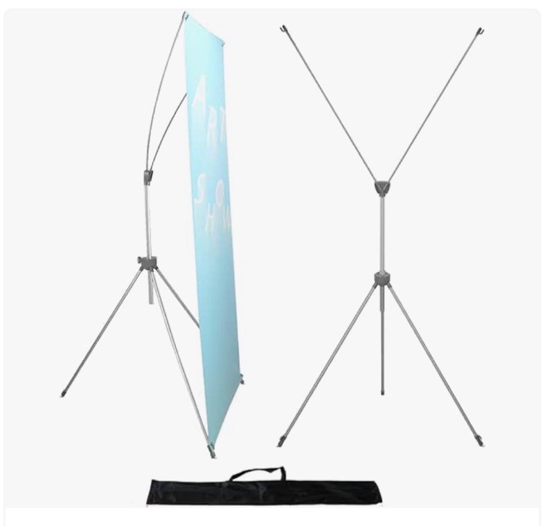 4u media&displays x frame banner stand 2 pack adjustable 24"x72", heavy duty portable trade show ban