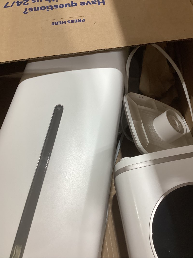 Condition photo showing As Is for dreo hm735s 11l smart humidifier large room 700 ft², 100h cool mist air humidifiers for bedroom, top-fill, clean tank technology, 26db, auto mode, aroma box, rgb, remote & app control, baby, white