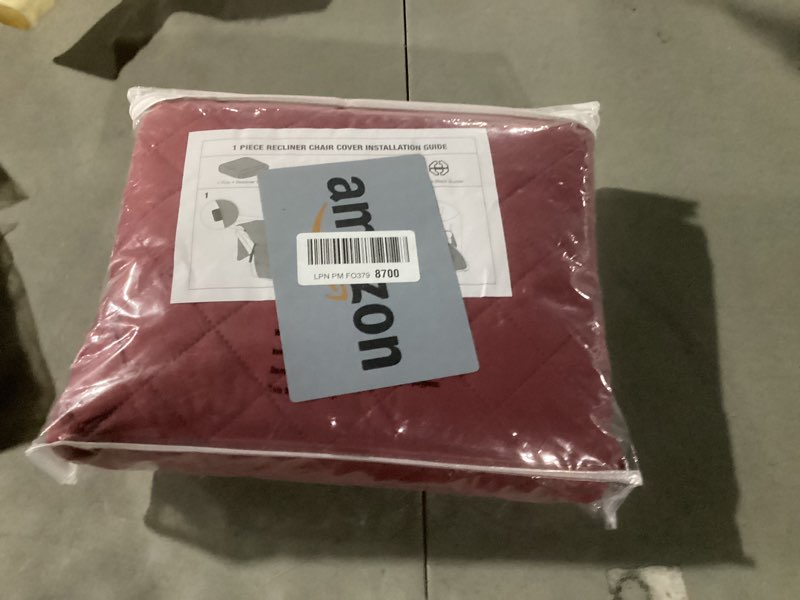 Condition photo showing New/Like New for kincam 100% waterproof recliner chair cover, reclining couch covers for pets, dogs, recliner couch slipcover furniture protector with elastic straps for kids(30", burgundy) burgundy 30"