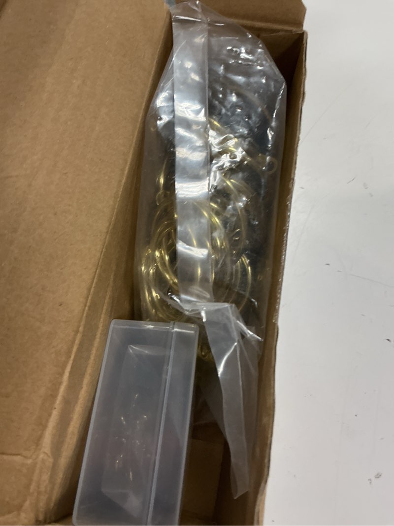 Condition photo showing New/Like New for hotop 60 pieces 1.65 inch metal drapery curtain rings curtain hanging rings and 60 pieces metal drapery pin hooks for drapes window door shower (gold) gold 1.65 inch