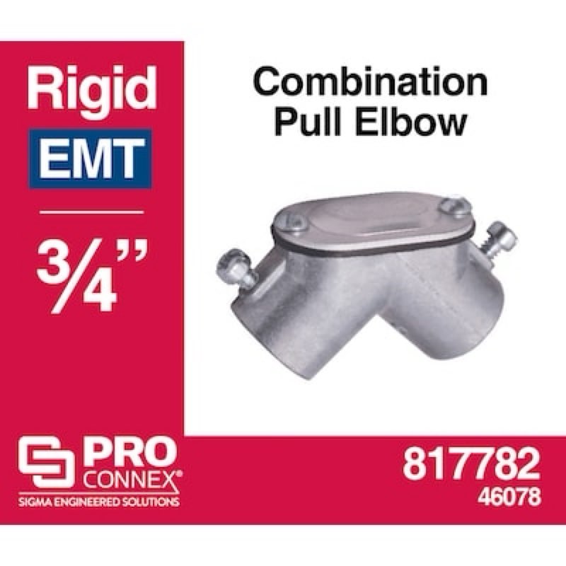 sigma proconnex 3/4-in 90 -degree electrical (emt) / rigid / imc / die cast zinc pull elbow conduit fittings item #817782 | model #46078