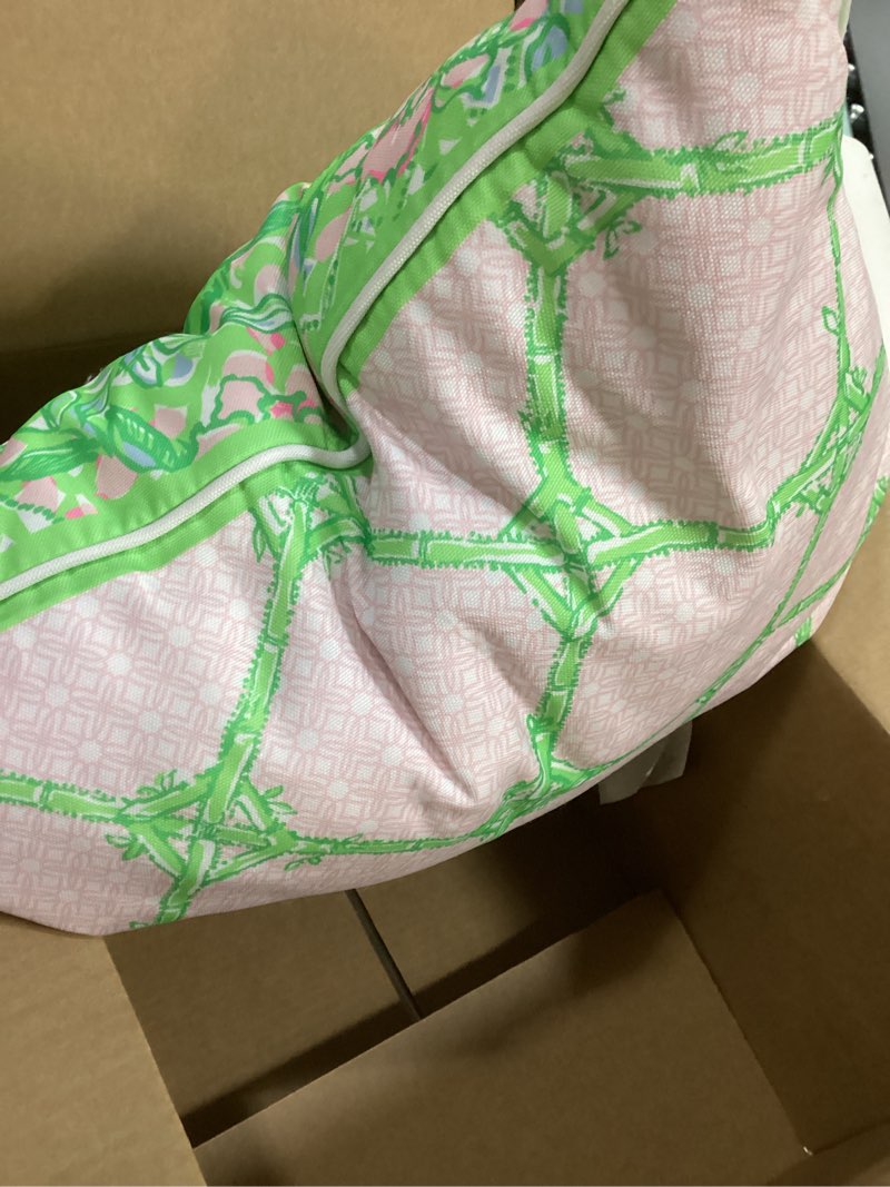 Condition photo showing Good Condition for Lilly Pulitzer 20\" Square Decorative Throw Pillow for Indoor and Outdoor, Throw Pillow for Couch or Patio, Outdoor Pillow for Sofa or Living Room, Lime Feeling Good (Large)