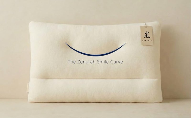 zenurah organic buckwheat pillow - japanese style sobakawa (44x72x8cm)) - extra firm neck support for back/side sleepers - breathable & cooling - 100% mountain grown hulls - standard size