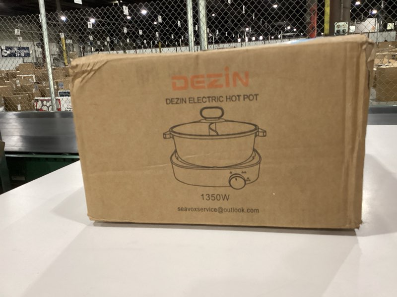 Condition photo showing Good Condition for NOT TESTED Dezin Electric Shabu Shabu Pot with Removable Pot, 4L Non-Stick Hot Pot Electric with Dual-Power Con