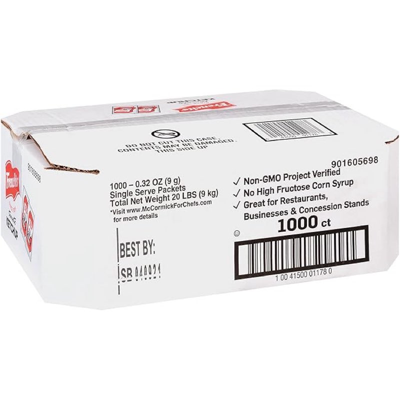 French's Tomato Ketchup Packets, 1000 count - One Box of 1000 Individual Ketchup Packets, Perfect for Takeout Orders and Condiment Stations