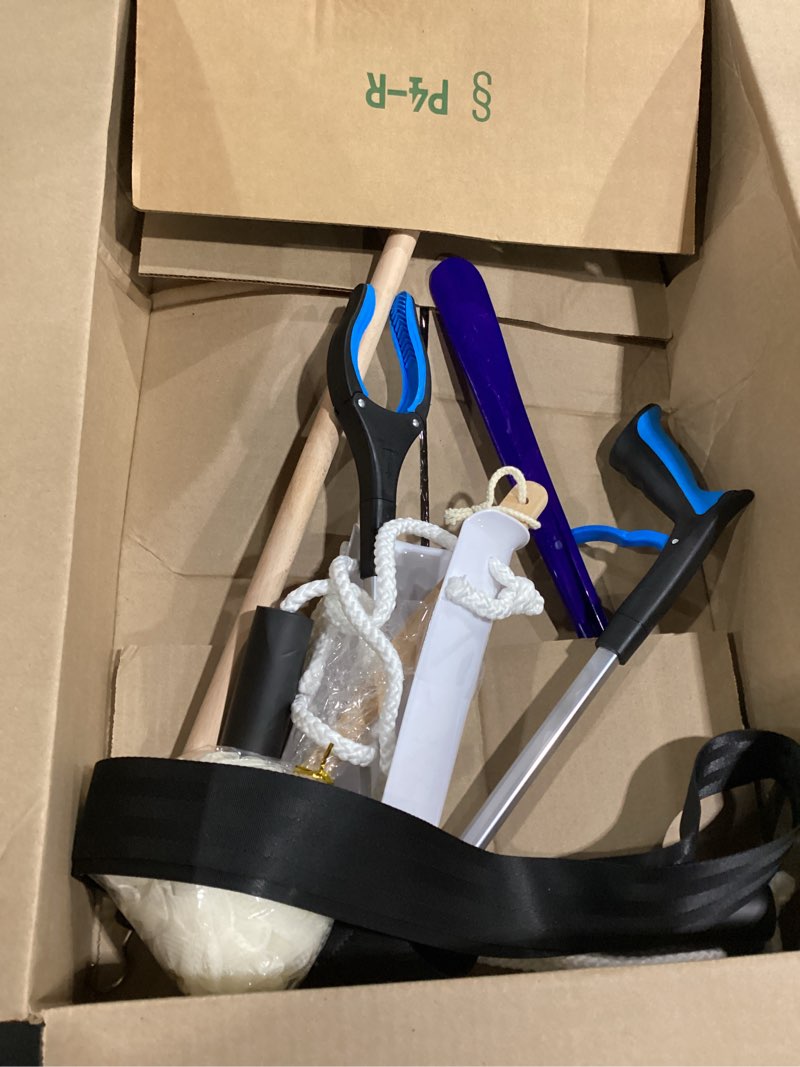 Condition photo showing Good Condition for 7pc hip kit for seniors total hip replacement prime, hip replacement kit after surgery, hip replacement recovery kit with grabber,sock aid,leg lifter,dressing stick,shoehorn,back scratcher,bath loofah