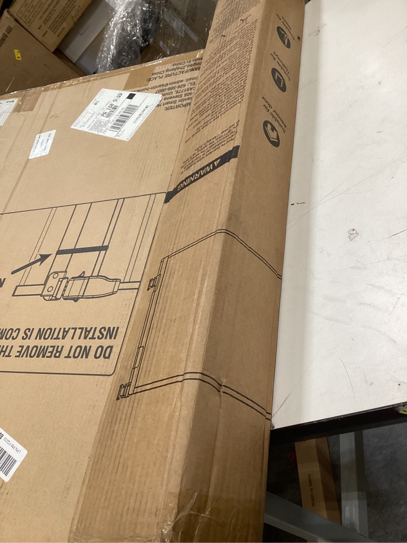 Condition photo showing Good Condition for 100 inch retractable baby gates 34 inch tall, retractable gate with reinforced strip design to prevent crawling through, 8 ft extra wide retractable dog gate for indoor/outdoor black 34" tall x 100" wide