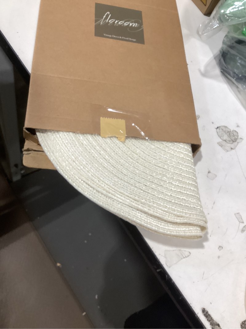 Condition photo showing Good Condition for floroom 15 inch round braided placemats set of 4, washable heat resistant cotton polyester circle place mats for kitchen dining table - ivory cream 4pcs ivory cream