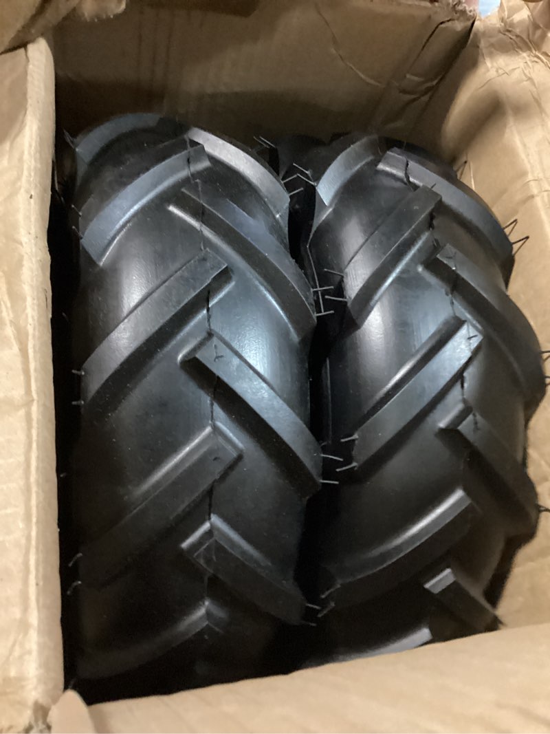Condition photo showing Good Condition for 13x5.00-6" Tiller Tire and Wheel (3/4" Axle Size), 3-1/8" Centered Hub, Compatible with Craftsman & Troy-Bilt Tiller Tractor, Tillers, and Snowblower Tire Replacement Tires