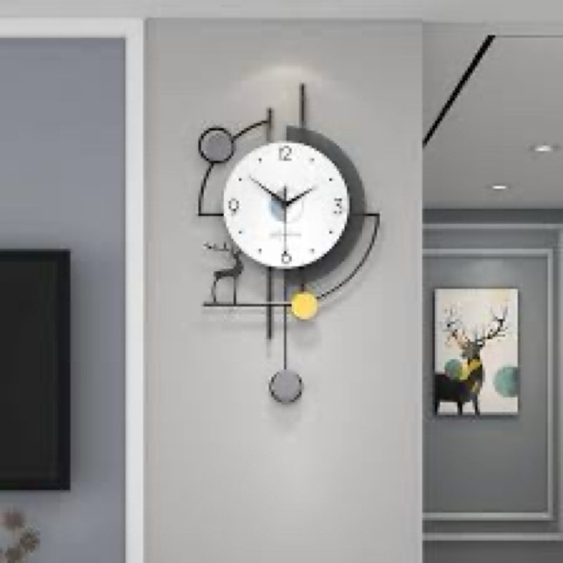 Large Wall Clock for Living Room Decor Modern Pendulum Wall Clock Silent Non-Ticking Battery Operate
