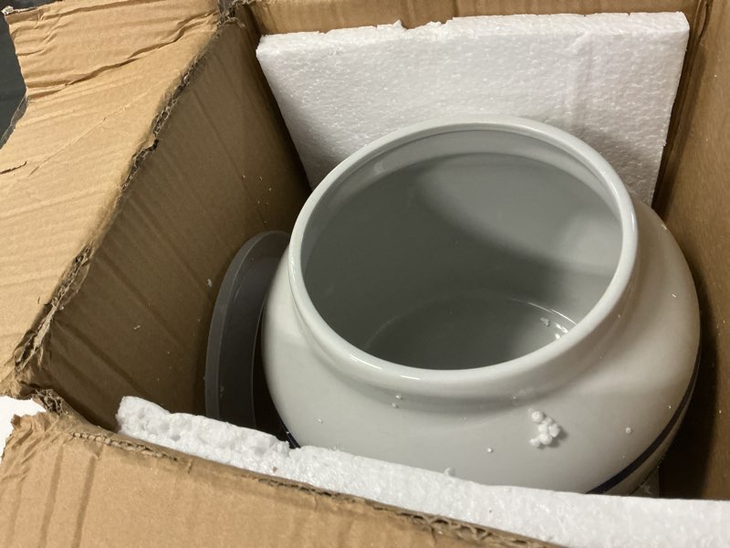 Condition photo showing Good Condition for Ceramic Water Dispenser Crock Water Dispenser with 304 Stainless Steel Faucet, Valve and Lid for 3 to 5 Gallon Jugs Porcelain Cooler for Home Office Indoor Outdoor Party Use(Blue Stripes)