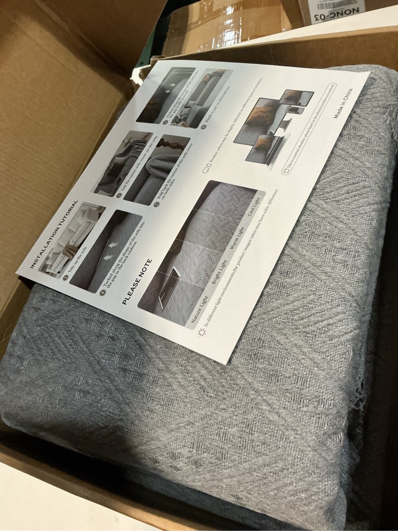 Condition photo showing New/Like New for homerilla sectional couch covers 2 pieces l shaped sofa cover for sectional couch l shape washable blanket furniture protector for pets dogs (dark grey, x-large) dark grey x-large
