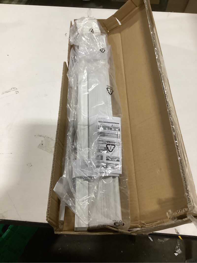 Condition photo showing Good Condition for Cordless Vinyl Mini L Blinds 22" W x 48" H, 1" Slat White Horizontal Windows L Blind for Door, Shades, Camper, Light Filtering, Interiors, Arrive 1/2 Inch Narrower Indoor 22"W x 48"H