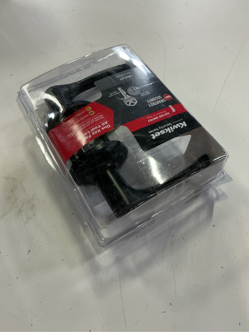 Condition photo showing New/Like New for kwikset smartkey security matte black keyed entry lever kw1 1-3/4 in.