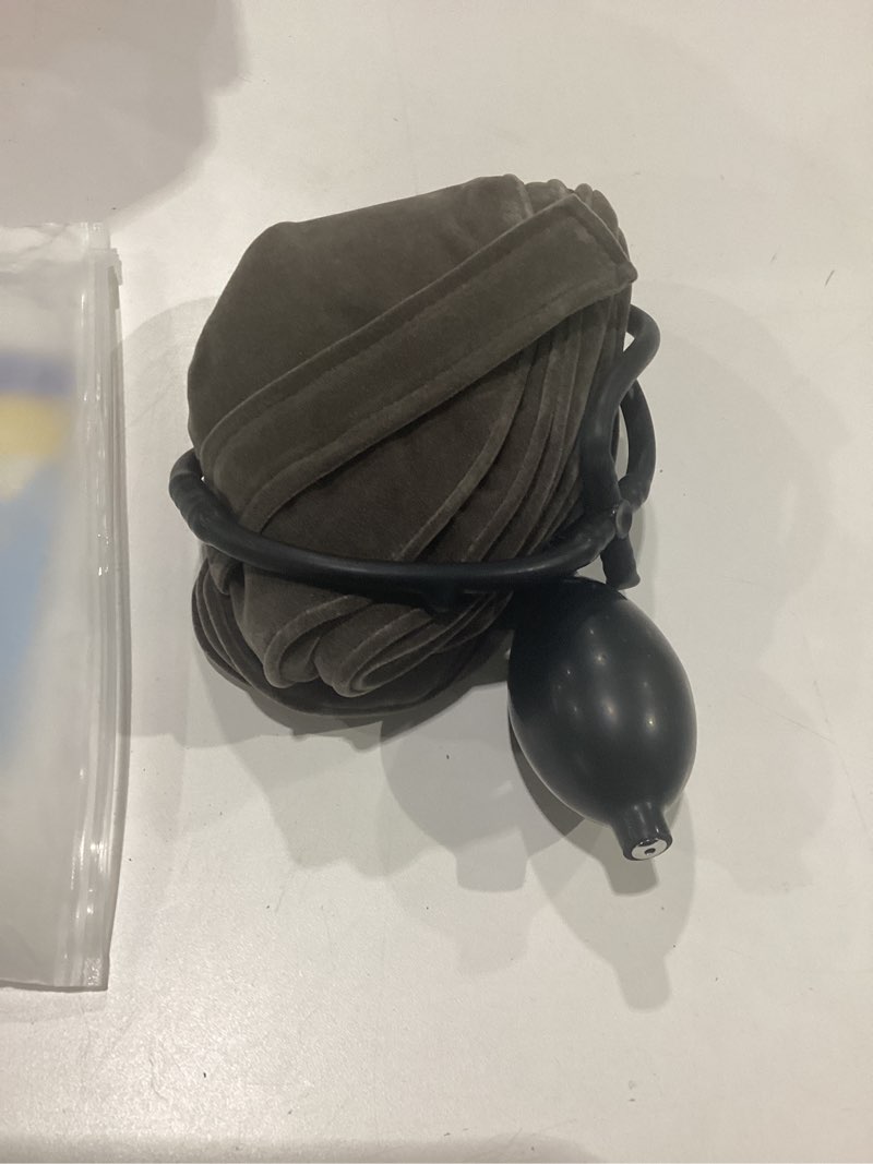Condition photo showing Good Condition for s cervical neck traction device for instant neck pain relief - inflatable & adjustable neck stretcher neck support brace, neck traction pillow for home use neck decompression s. gray