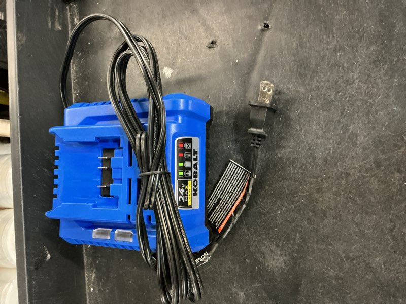 Condition photo showing As Is for kobalt krc 2445-03 24-volt lithium ion battery charger for cordless tools