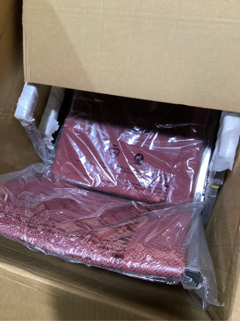 Condition photo showing Good Condition for Flash Furniture 4 Pack HERCULES Series Heavy Duty Burgundy Patterned Fabric Stack Chair with Arms Burgundy Patterned Fabric Set of 4