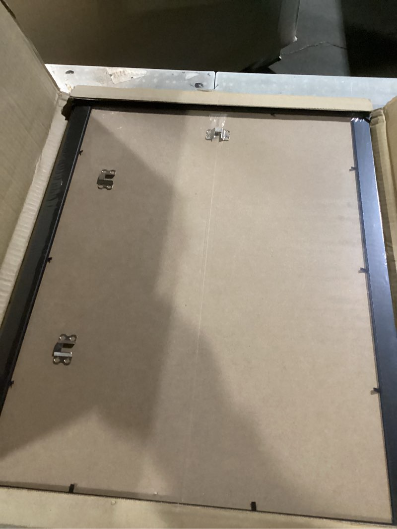 Condition photo showing Good Condition for lavie home 16 x 22 picture frame black poster frame,display pictures 12x18 with mat or 16x22 without mat, stable and sturdy frame and polished plexiglass, horizontal and vertical format of the walls 16x22 black