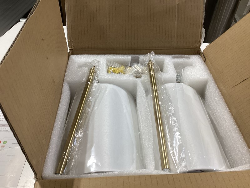 Condition photo showing Good Condition for Battery Operated Wall Sconces Set of Two,Wireless Rechargeable Wall Light With Remote Control, Dimmable, Amber Light/Warm White/Natural White/Daylight/RGB, Timer,for Living Room,Bedroom,Entryway,Gold Brass 20.6 Inch