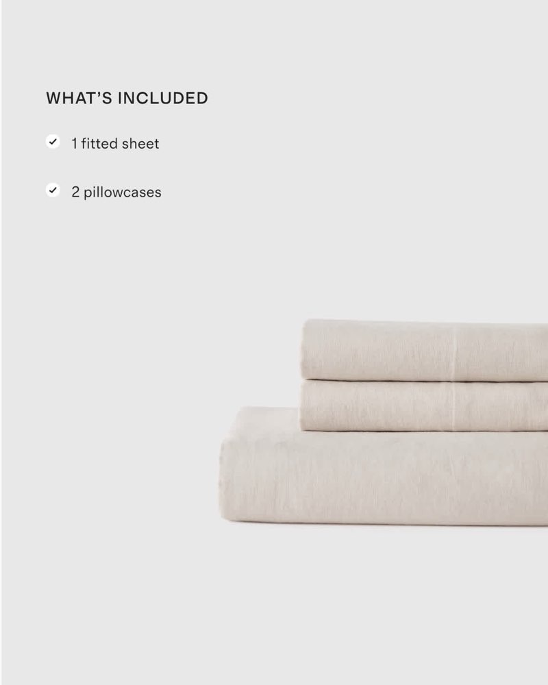 European Linen Fitted Sheet Set Queen