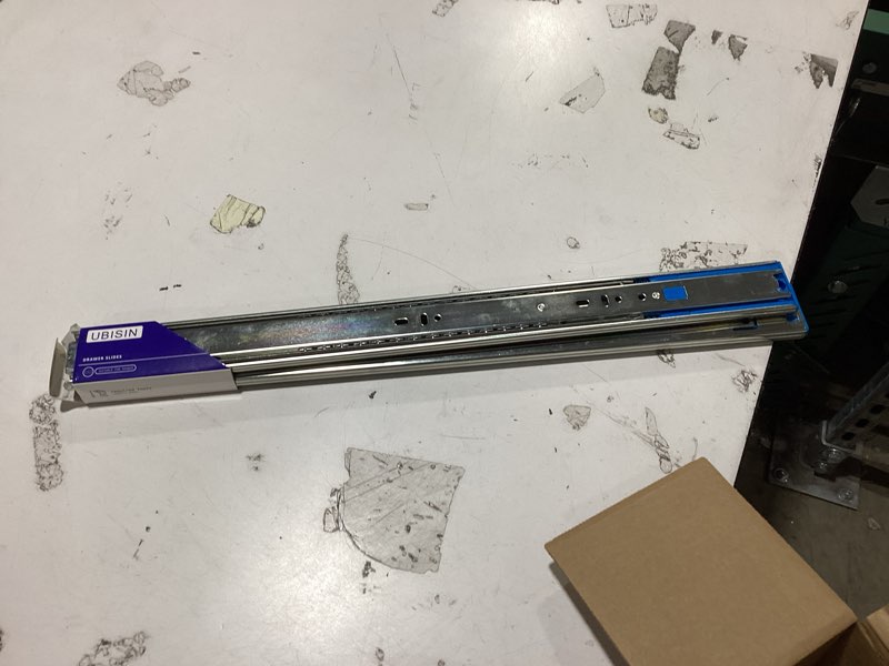 Condition photo showing Good Condition for soft close ball bearing drawer slides 20 inch, 1 pair 3-section full extension drawer glides heavy duty steel side mount rails for kitchen cabinet?tool chest?office furniture?100 lbs 20 inch 1