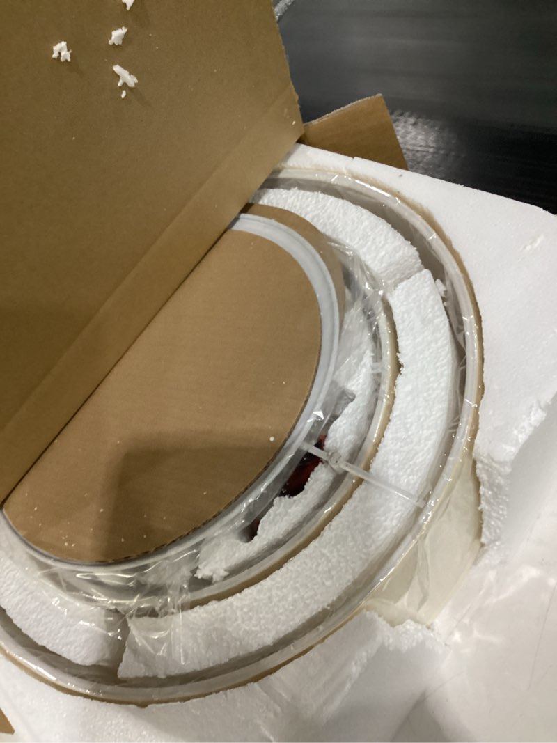 Condition photo showing Good Condition for 4 Light 18 Inch Semi Flush Mount Close to Ceiling Light Fixture,Linen Fabric Shade Black Finish for Bedroom,Living Room,Dining Room Hallway 18 Inch Black