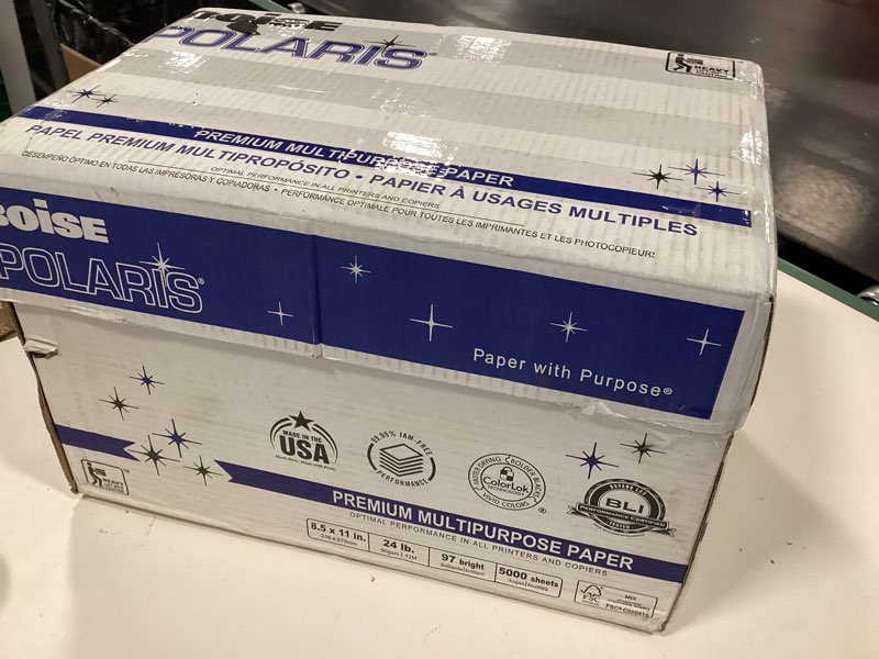 Condition photo showing New/Like New for BOISE POLARIS Premium Multipurpose Copy Paper | 8.5" x 11" Letter | 97 Bright White, 24 lb. | 10 Ream Carton (5,000 Sheets)