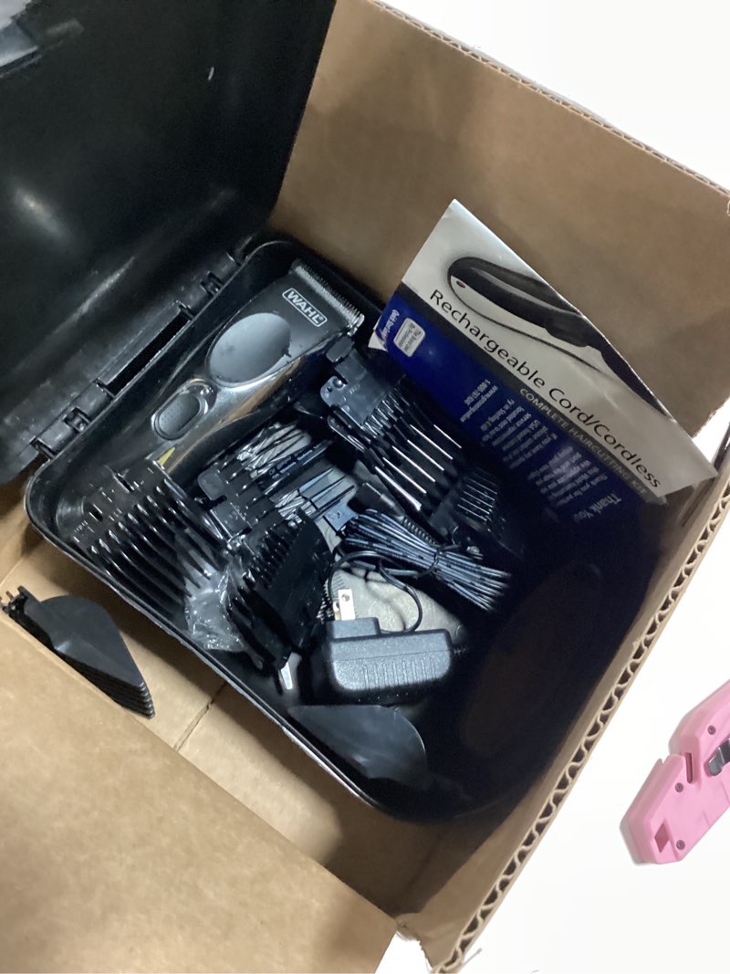 Condition photo showing As Is for Wahl Clipper Rechargeable Cord/Cordless Haircutting & Trimming Kit for Heads, Longer Beards, & All Body Grooming - Model 79434 21 Piece Set Clipper
