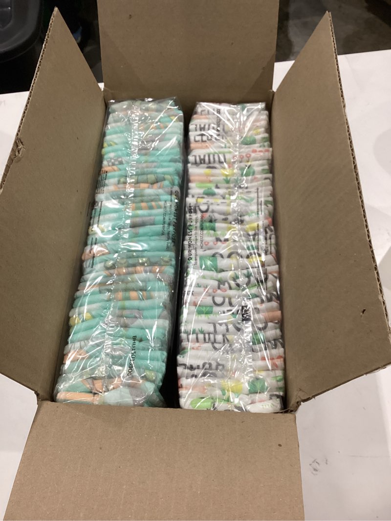 Condition photo showing New/Like New for the honest company comfort dry disposable diapers for sensitive skin, hypoallergenic, all the alpacas + turtle time, club box size 1 (8-14 lbs) 78 count size 1 (78 count) all the alpacas + turtle time