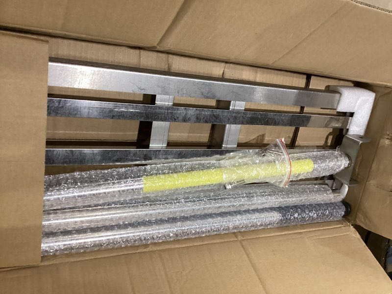 Condition photo showing As Is for rocklin™ lawn leveling rake | levelawn tool | level soil or dirt ground surfaces easily | 30” x 10” ground plate | 78” extra long handle | stainless steel