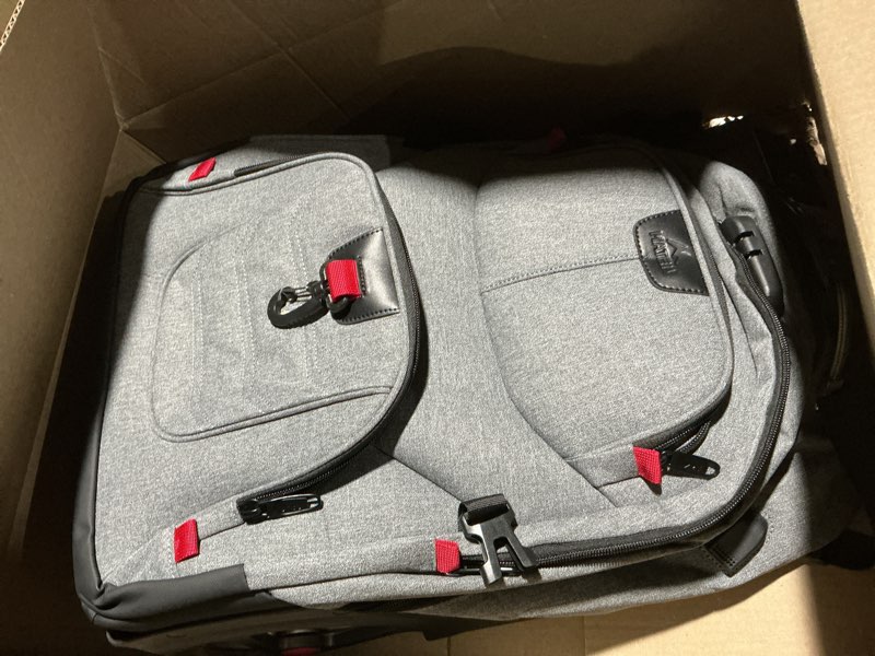 Condition photo showing Good Condition for MATEIN Rolling Laptop Bag with Larger Wheels, 17 Inch Roller Back Packs with Anti Theft Lock & USB Charging Port for Adults Men, Heavy Duty Rolling Large Carry On Luggage for Office Work Travel, Grey