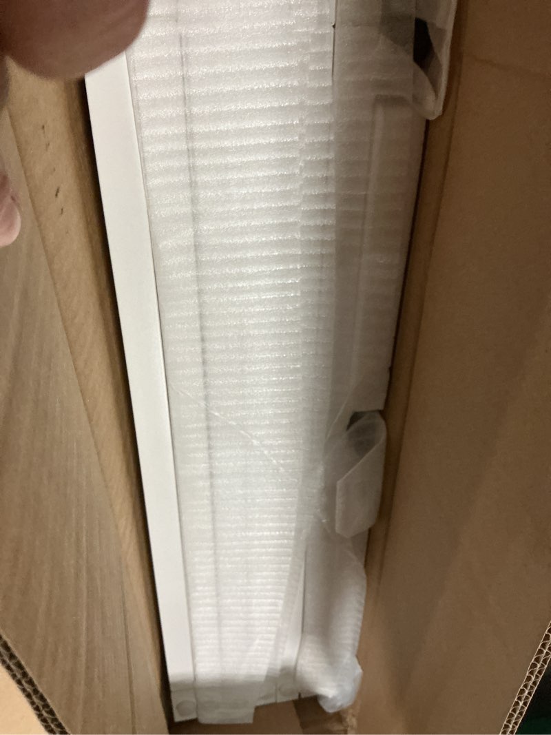 Condition photo showing Good Condition for Freestanding Pet Gate for Dogs, Indoor Wooden Foldable Dog Gate for House, Extra Wide, Pet Fence for Stairs, Doorways, Halls, Support Feet Included, 120 Inch Wide, 6 Panels 32",White 32" Height-6 Panel White & Black