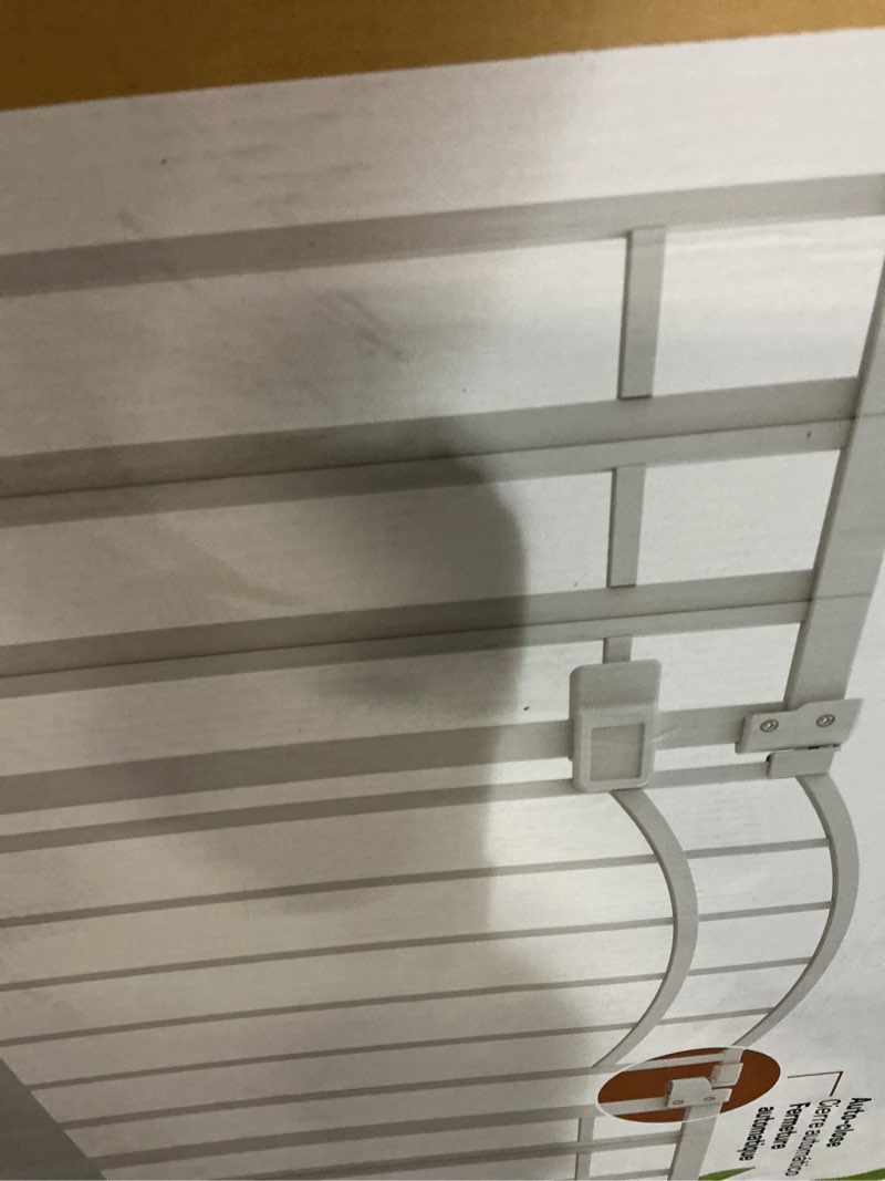 Condition photo showing Good Condition for ingenuity decorative extra tall baby gate & dog gate, 28.5"-48" wide, 36" tall, hardware or pressure mounted, install on top or bottom of stairs, banister, or doorway - white