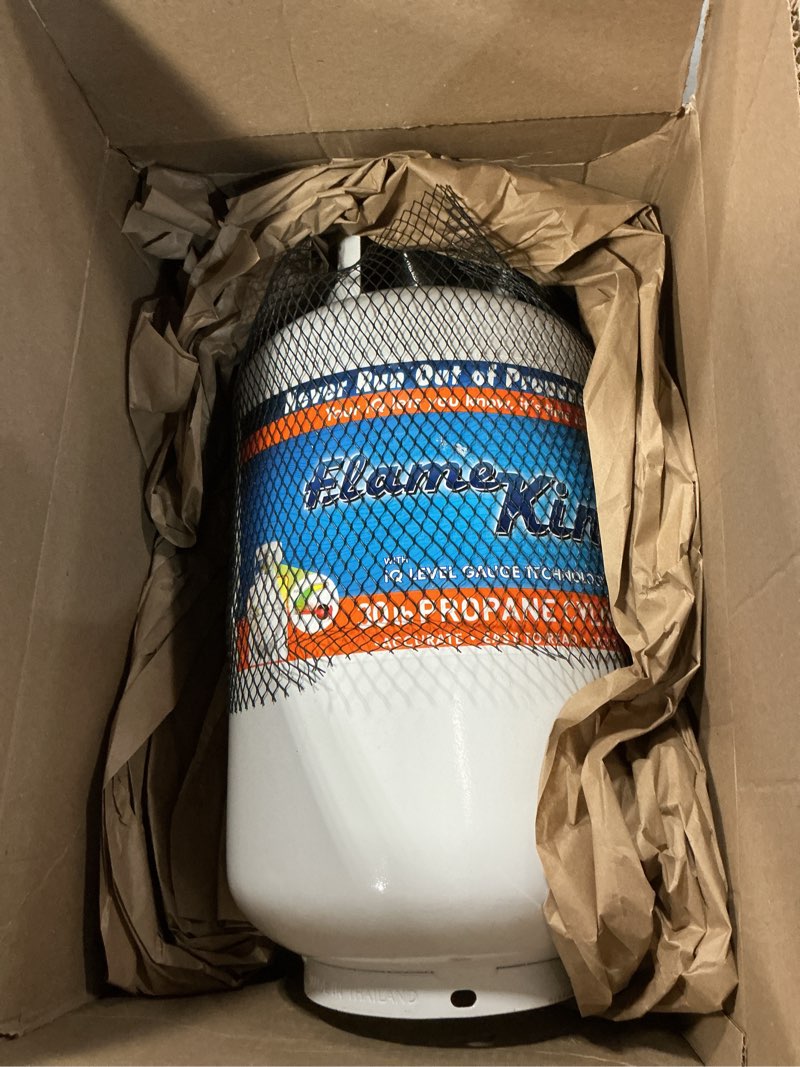 Condition photo showing Good Condition for Similar FLAME KING YSN5LB 5 Pound Propane Tank Cylinder, Great For Portable Grills, Fire Pits, Heaters And Overlanding, White