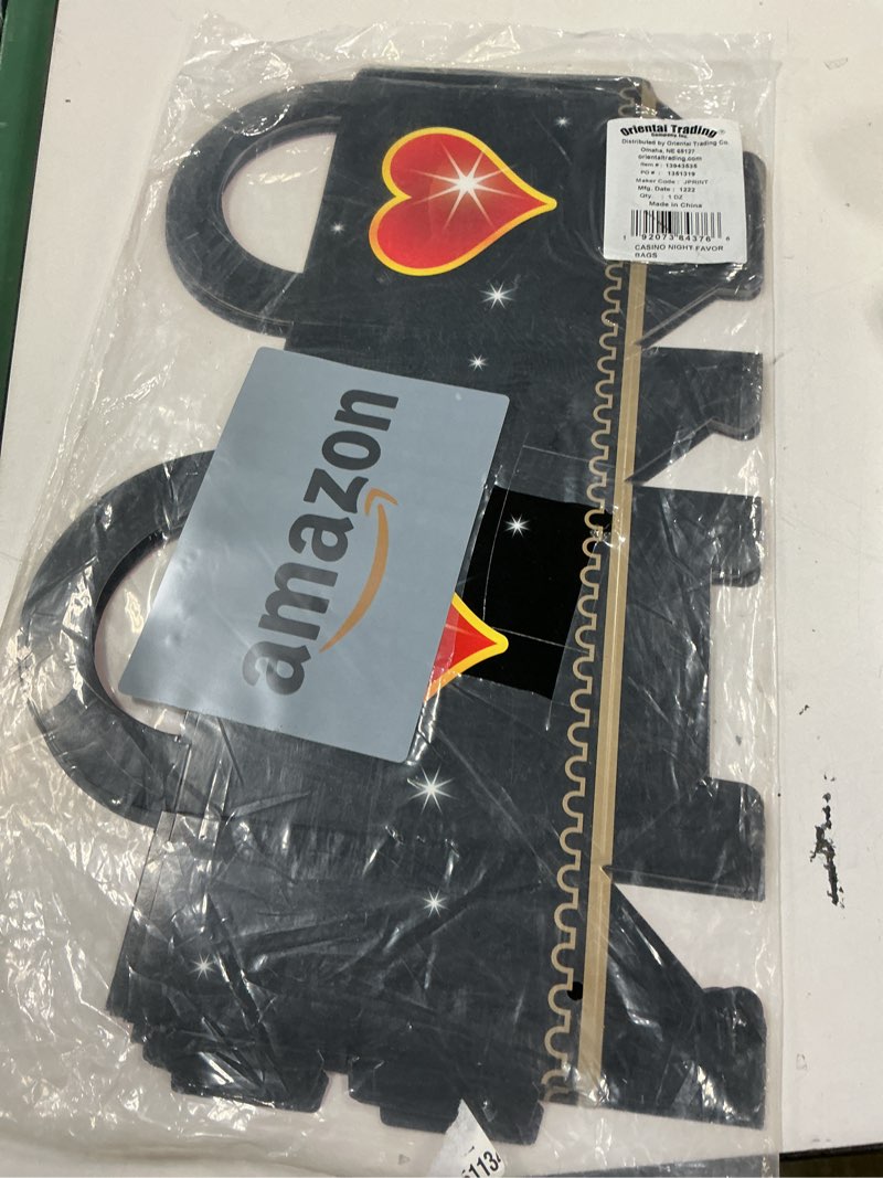 Condition photo showing As Is for Fun Express Casino Night Favor Boxes - 6"x2.75"x6" Small Cardstock Party Bags for Poker, Casino Them