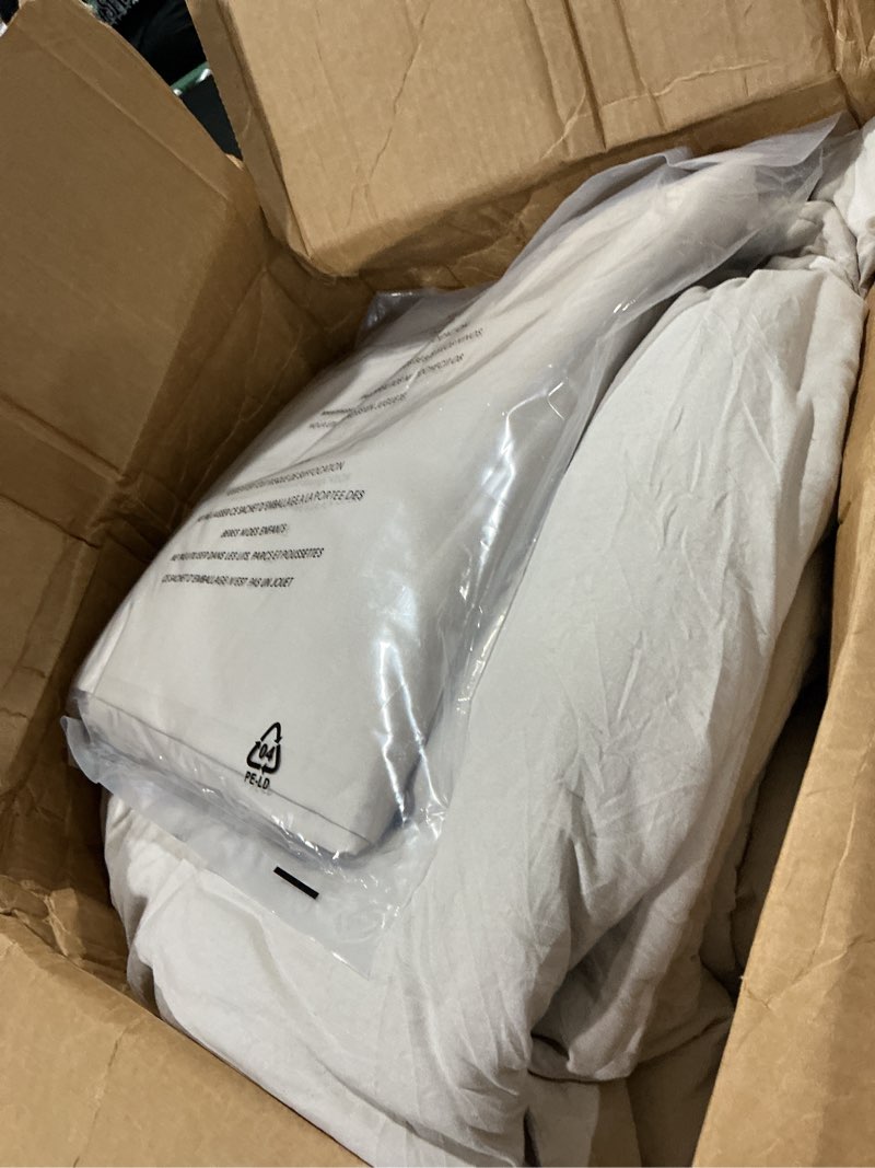 Condition photo showing Good Condition for king size comforter set- 7 pieces prewashed bed in a bag king bedding sets | soft all season comforter with sheets, pillow shams & pillowcases,light oatmeal light oatmeal king(102"x90")
