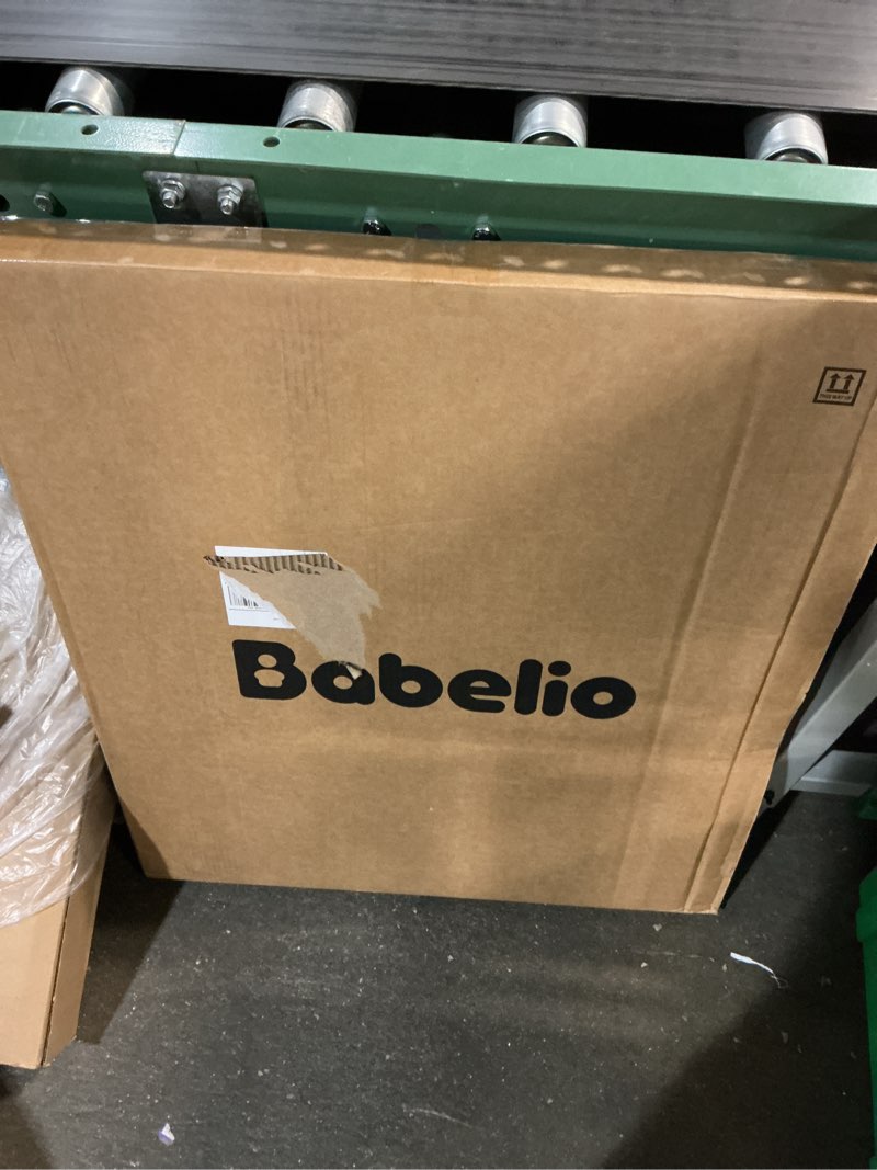 Condition photo showing New/Like New for babelio baby gate for stairs, kitchen & doorways, no bottom bar| one-handed operation| auto-close| hardware mount (drill needed) safety dog/pet gate (black - b17, 26-43" w, 28" h)