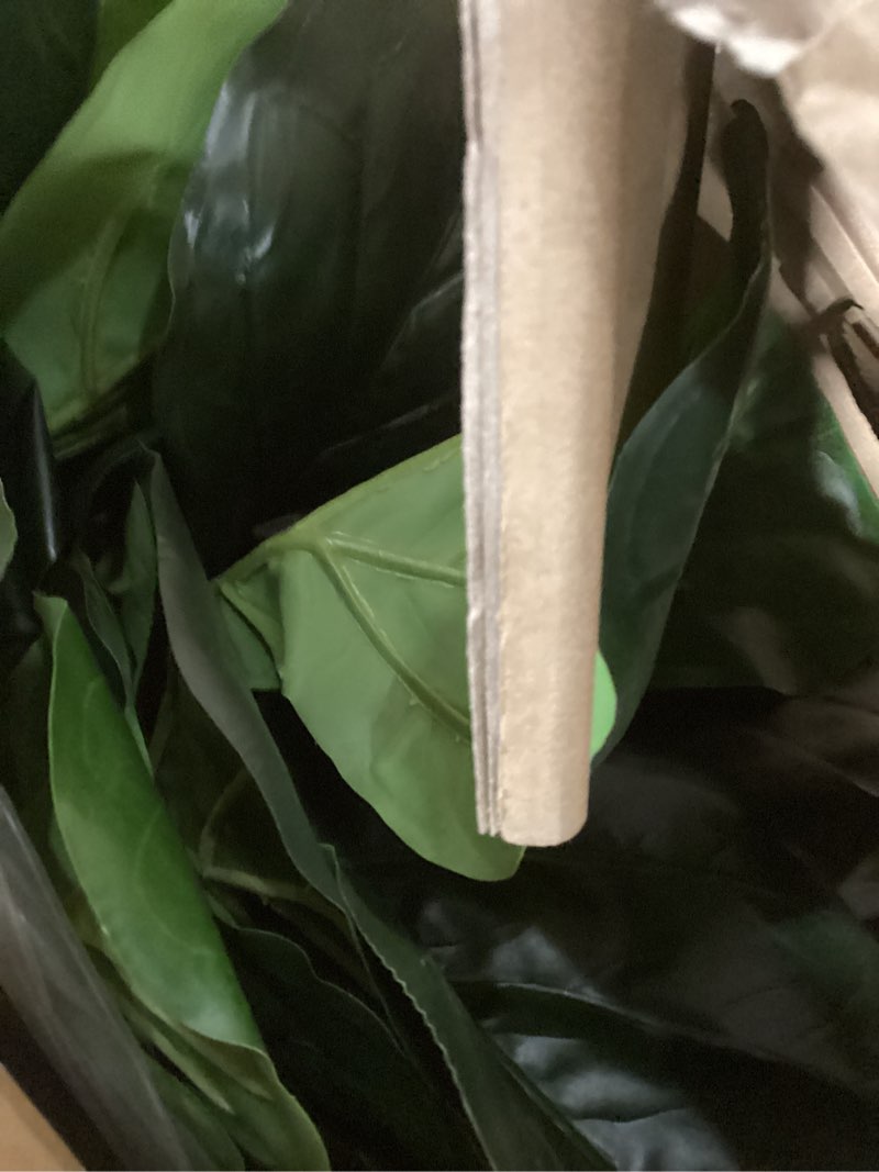 Condition photo showing As Is for Aveyas 6ft Artificial Bird of Paradise Tree for Home Decor, 6 Feet Faux Floor Plant Fake Silk Banana Leaf Tropical Trees with Pot for Indoor Outdoor House Living Room (6 ft Tall) Bird of Paradise Tree (6ft)