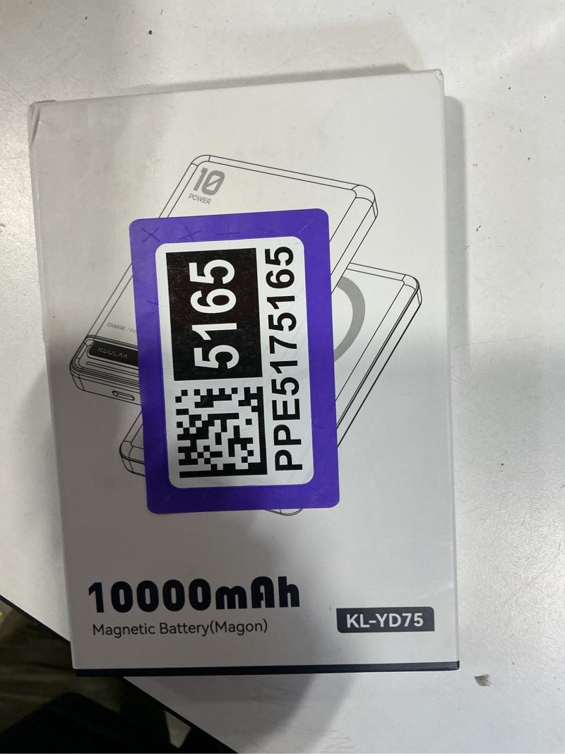 Condition photo showing Good Condition for kuulaa for magsafe battery pack 10000mah, alloy type c 20w ultra slim wireless portable phone charger with usb-c cable, 0.51in magnetic power bank for iphone 16/15/14/13/12 silver