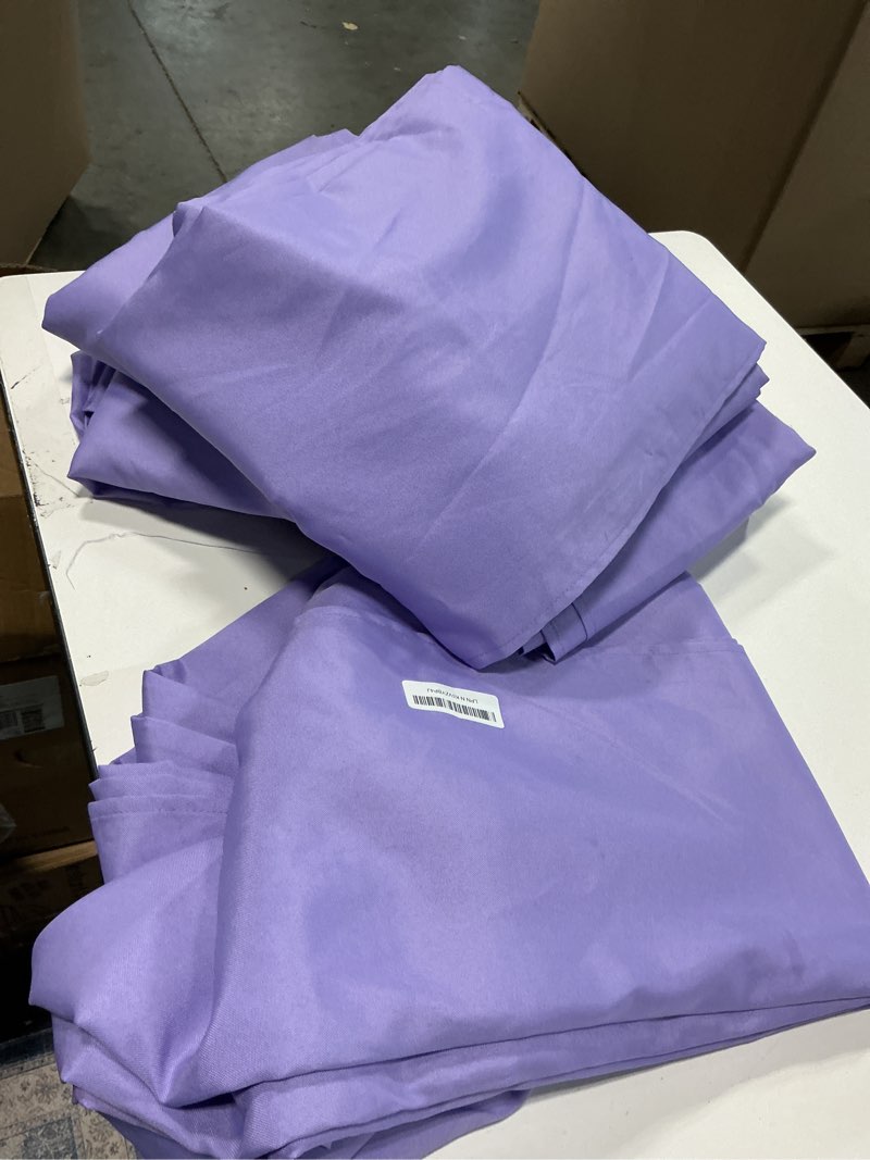 Condition photo showing As Is for BRILLMAX 6 Pack Lavender Tablecloths for 8 Foot Rectangle Tables 90 x 156 Inch - 8ft Rectangular Bulk Linen Polyester Fabric Washable Cloth Cover for Wedding Reception Banquet Birthday Party Lavender 90x156 In, 6 Pack
