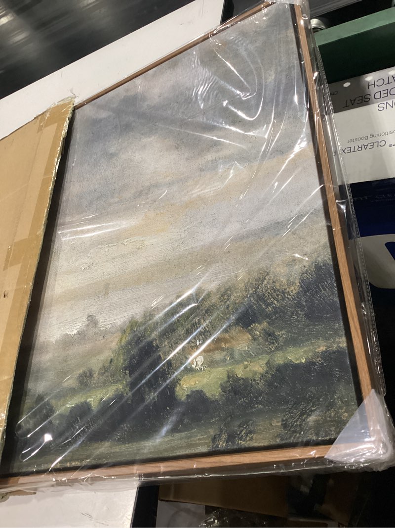 Condition photo showing New/Like New for insimsea square framed canvas wall art, landscape scenery sky cloud grassland canvas oil paintings home decor, wall art prints room decor for living room, bedroom, bedroom, office 24"x24" high cloudy sky 24"l x 24"w