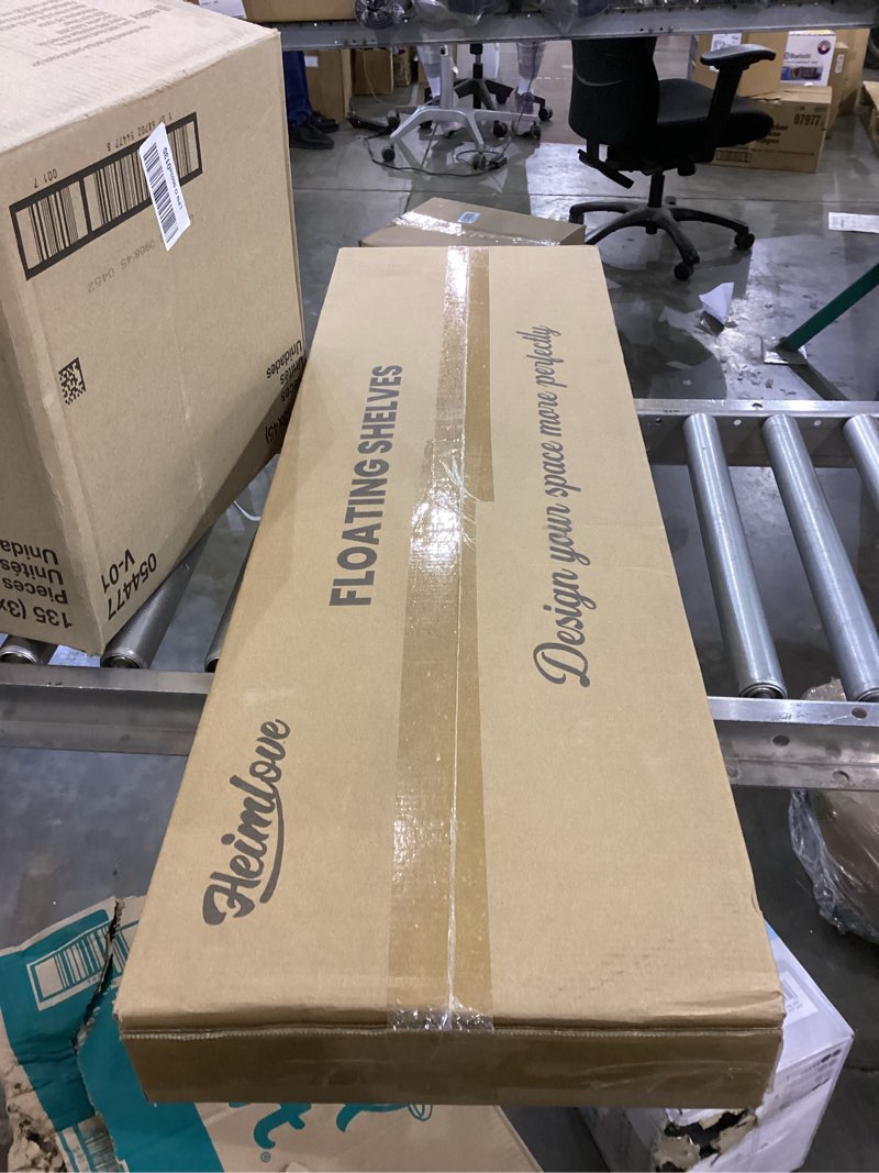 Condition photo showing New/Like New for Heimlove 36 Inch Floating Shelves for Wall,10 Deep Brown Wood Shelves with Invisible Brackets,Wall Mounted Storage & Display Shelves for Bedroom,Living Room,Kitchen,Office Brown 35.7"W x 10.3"D x 1.8"H,New