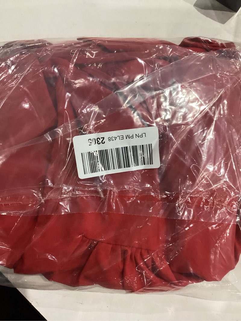 Condition photo showing New/Like New for Womens Corset Dress Elegant Spaghetti Strap Midi Dress Flowy Pleated Hem Low Cut Prom Dresses Floral Bustier Dress X-Large Red