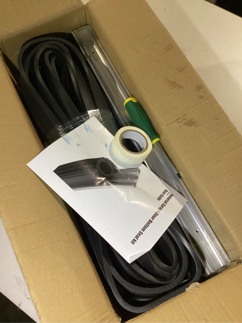Condition photo showing Good Condition for 16.5 FT Garage Door Seals Bottom Rubber, Heavy Duty U+O Ring Garage Door Bottom Seal with Aluminium Track Retainer Kit, Universal Garage Door Weather Stripping for Home Garage Protection 16.5 Feet
