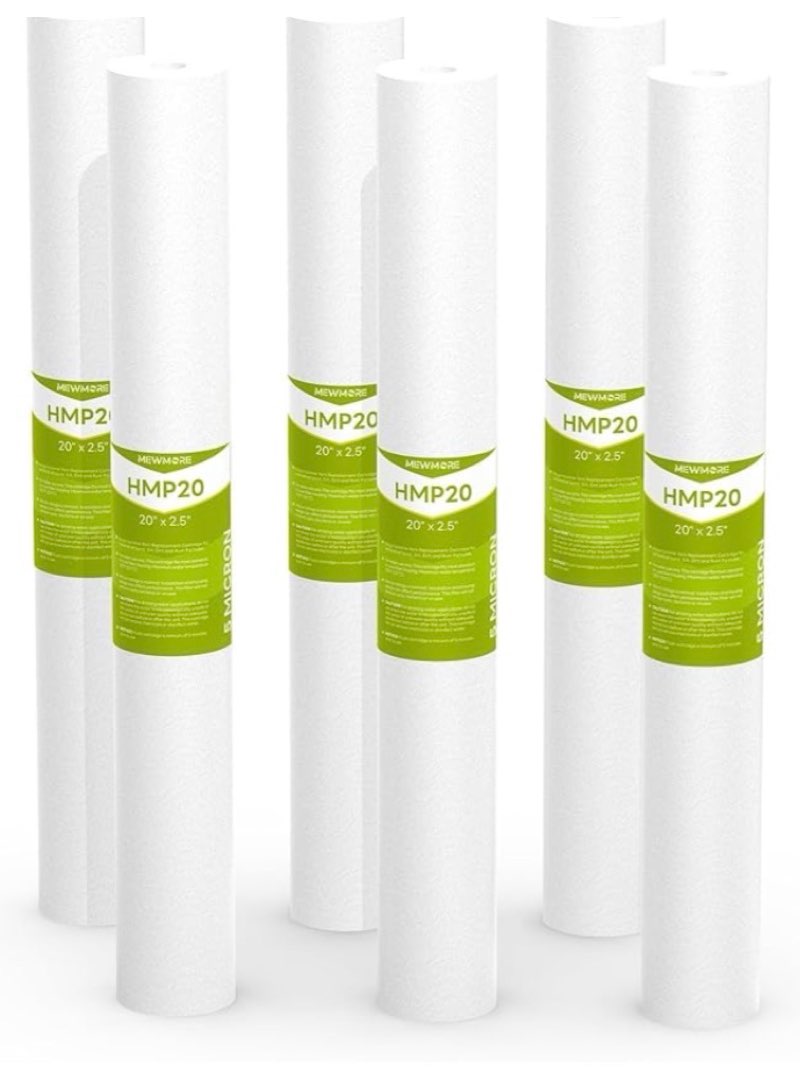 MewMore 5 Micron Whole House Water Filter Cartridge, Sediment Filters for Well Water, Universal Repl