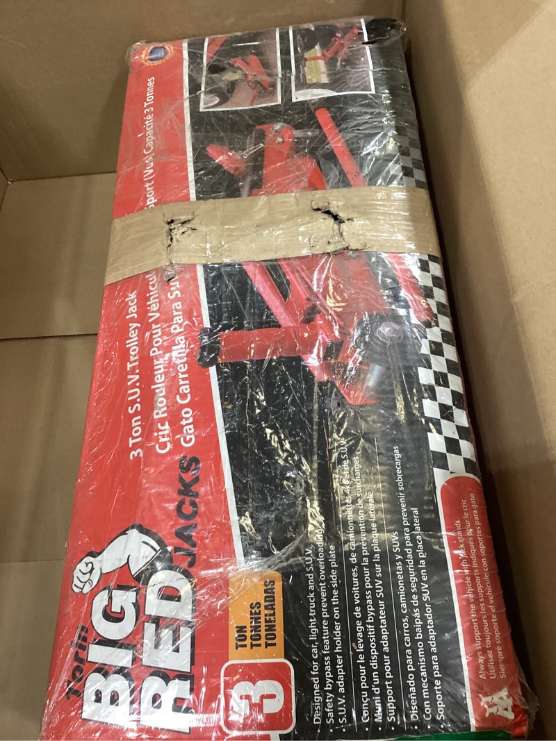 Condition photo showing New/Like New for BIG RED T83006 Torin Hydraulic Trolley Service/Floor Jack with Extra Saddle (Fits: SUVs and Extended Height Trucks): 3 Ton (6,000 lb) Capacity, Red Red 3 Ton 3 Ton